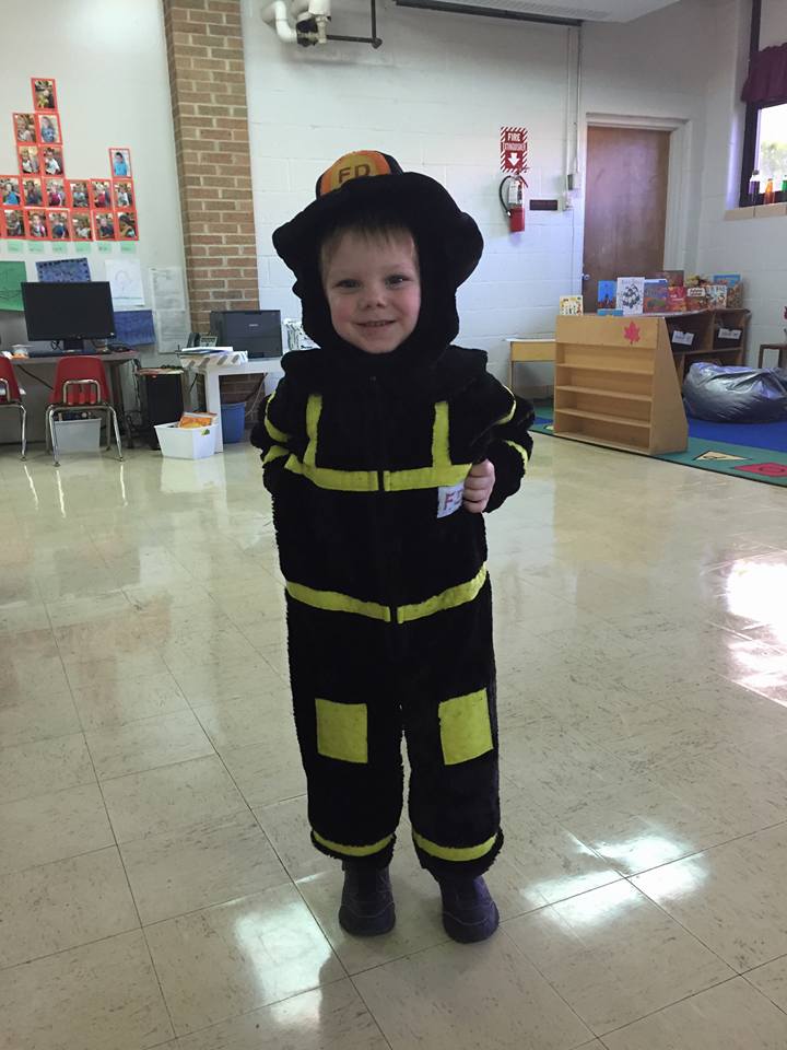 dressed up like a firefighter